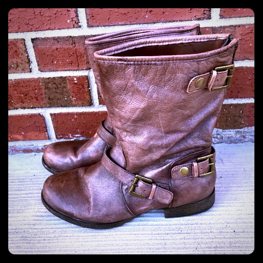 Nine West Flint GD Brown Soft Leather Ankle Boots